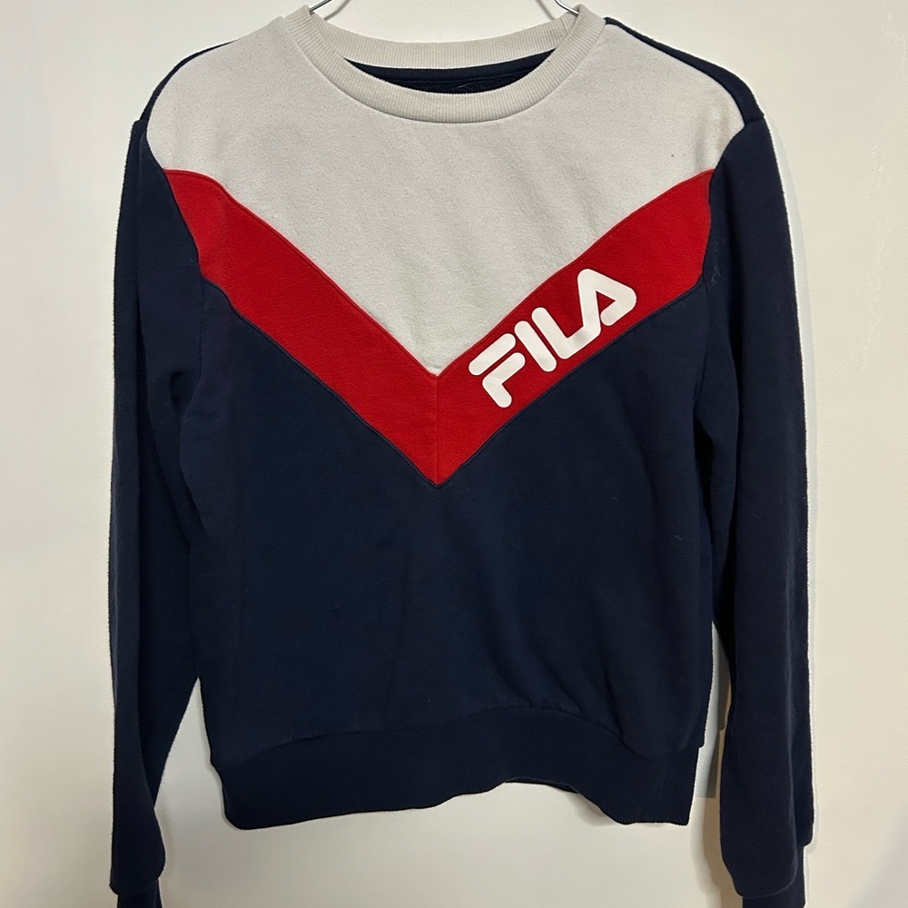 Fila Men's Crewneck Sweater in Navy, Red, and White
